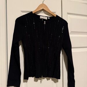 Elegant Black Sequin Women's Top